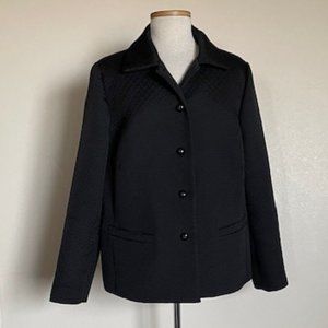 Casual Corner Annex Woman 16W Lined Black Textured Classic Dressy Coat Jacket